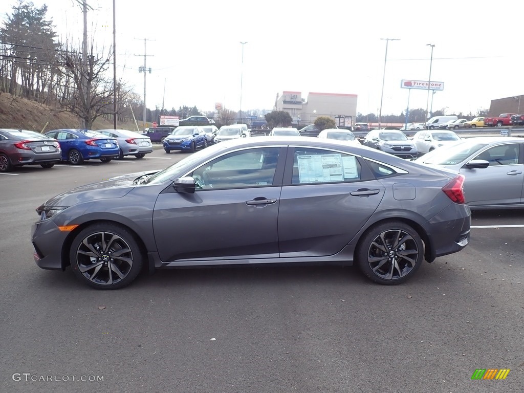 2021 Civic Sport Sedan - Modern Steel Metallic / Black photo #3