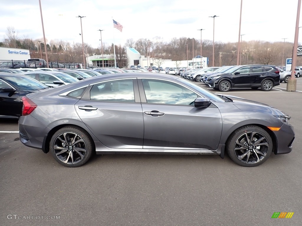 2021 Civic Sport Sedan - Modern Steel Metallic / Black photo #7