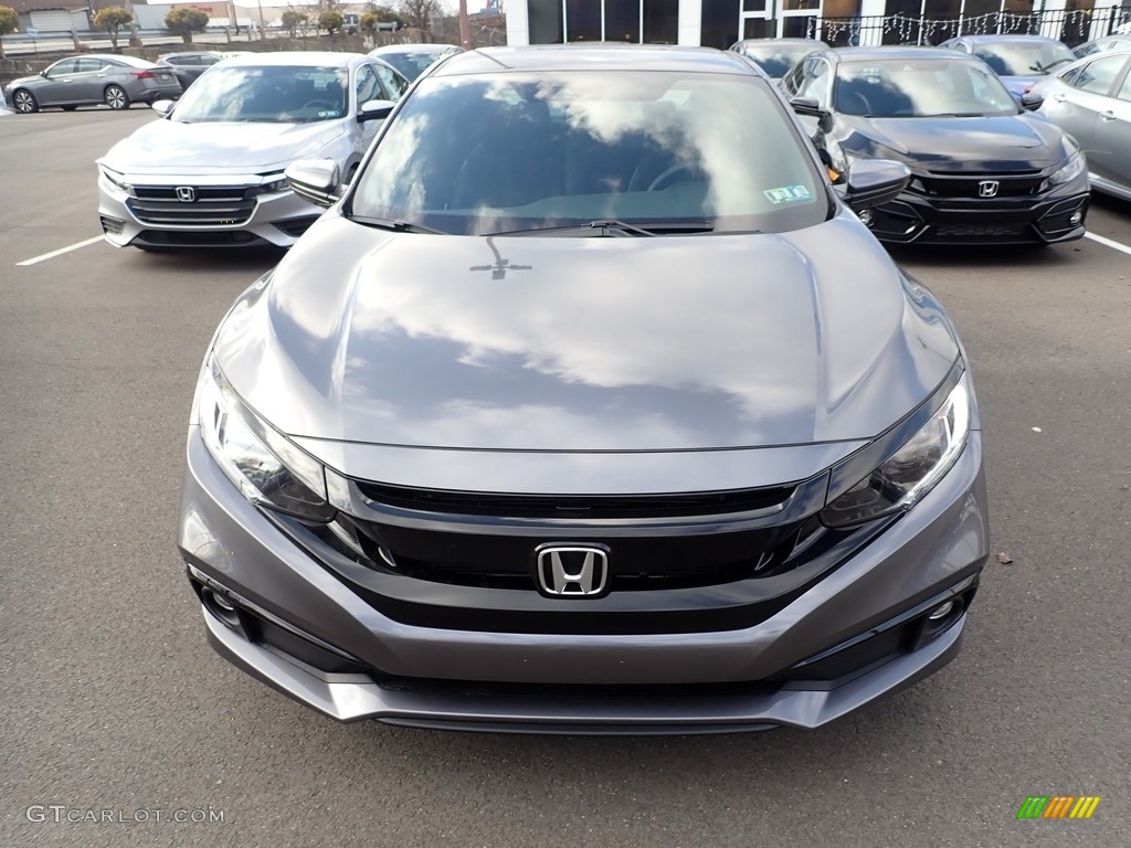 2021 Civic Sport Sedan - Modern Steel Metallic / Black photo #9