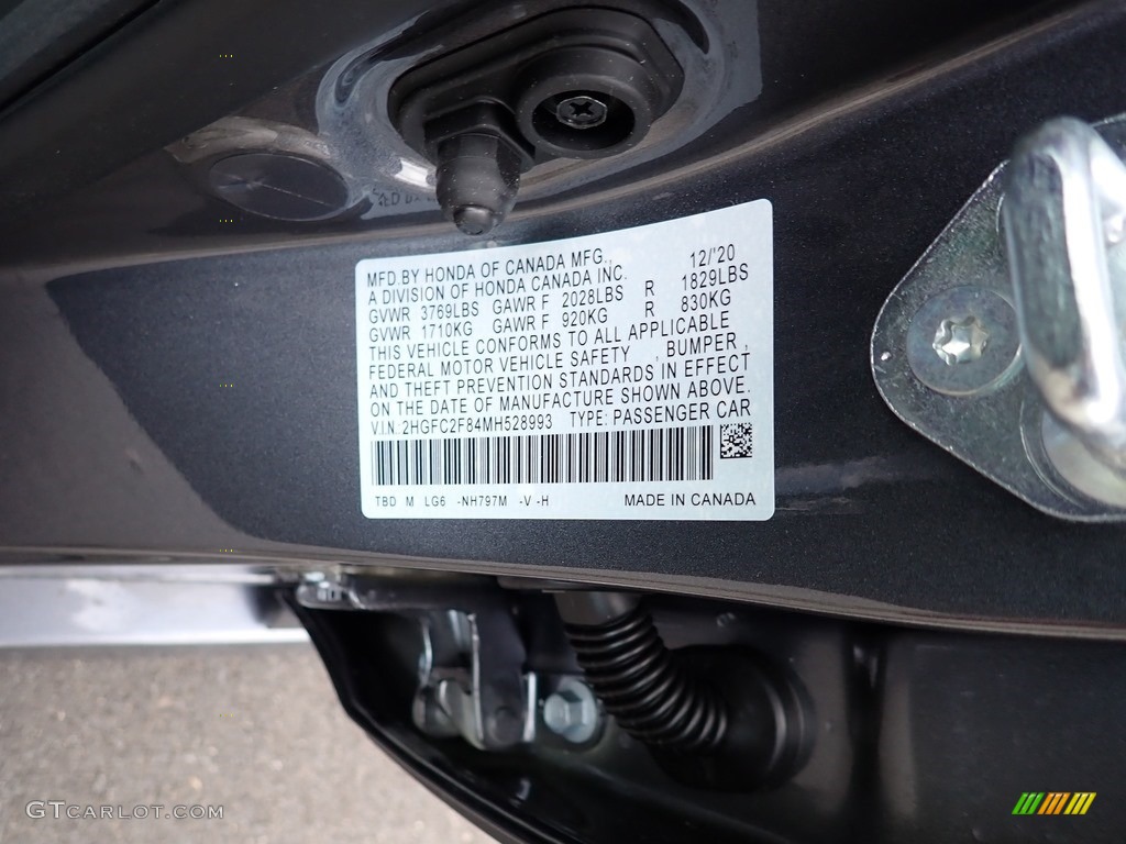 2021 Civic Sport Sedan - Modern Steel Metallic / Black photo #14