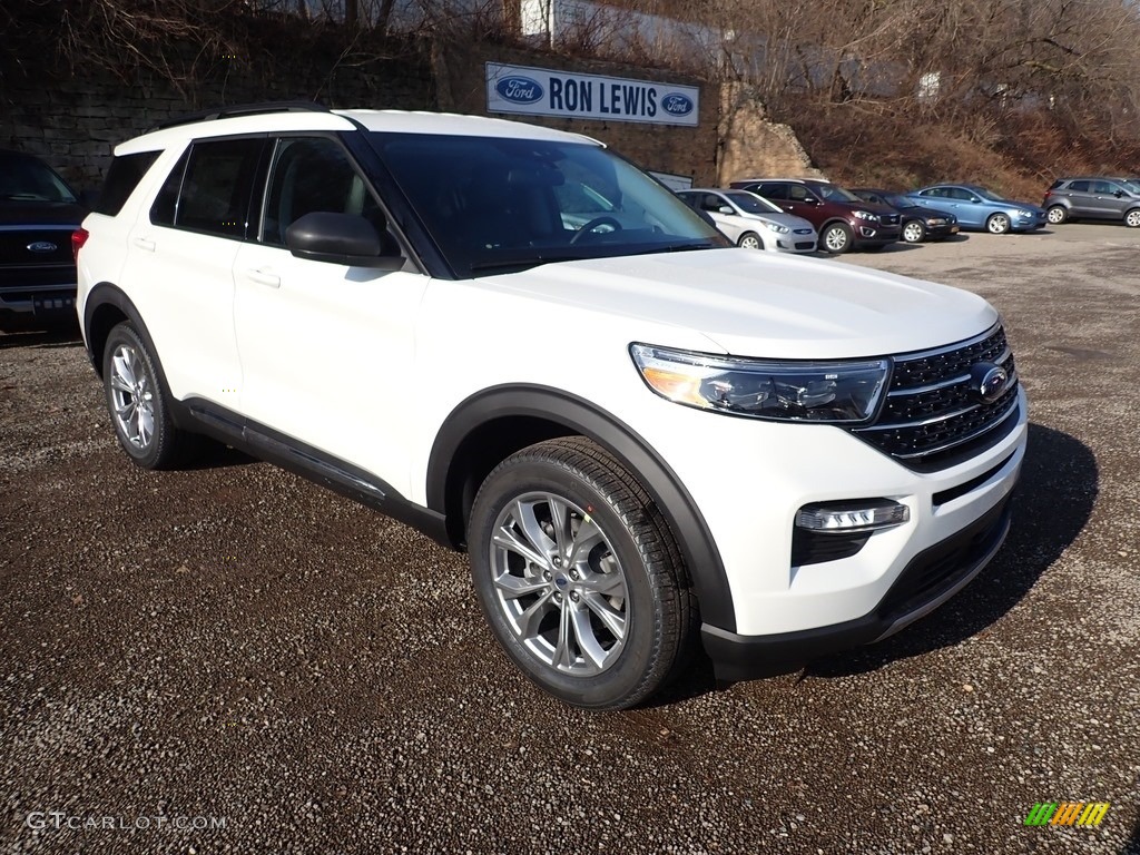 2021 Explorer XLT 4WD - Star White Metallic Tri-Coat / Ebony photo #3