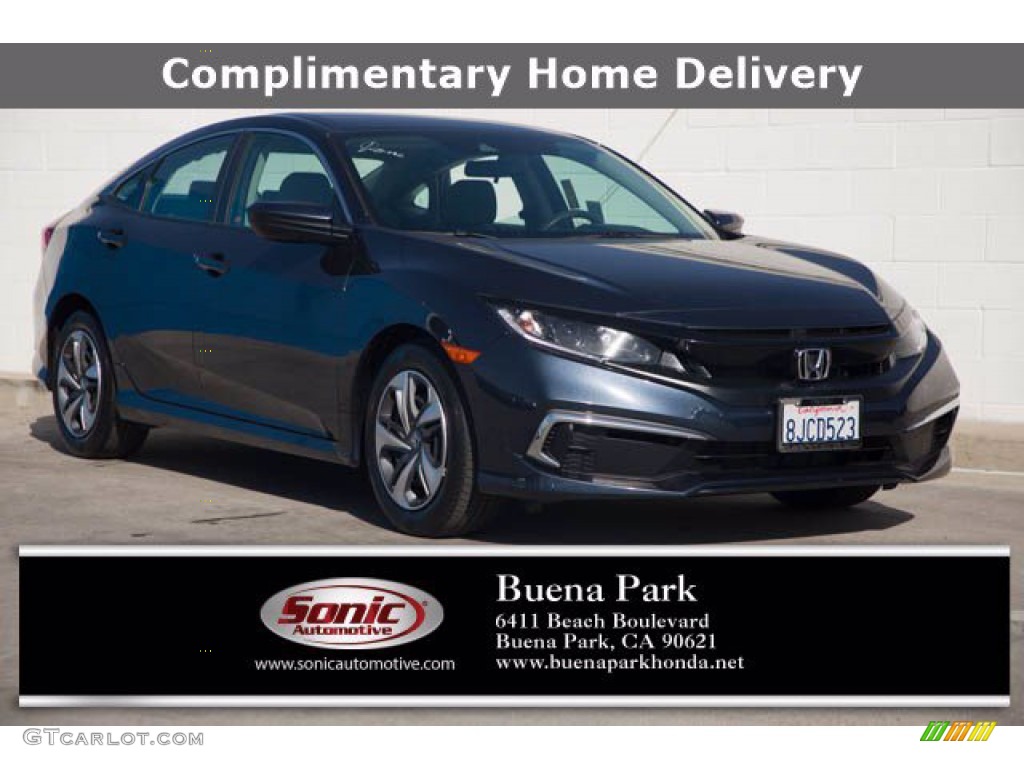 2019 Civic LX Sedan - Sonic Gray Pearl / Black photo #1