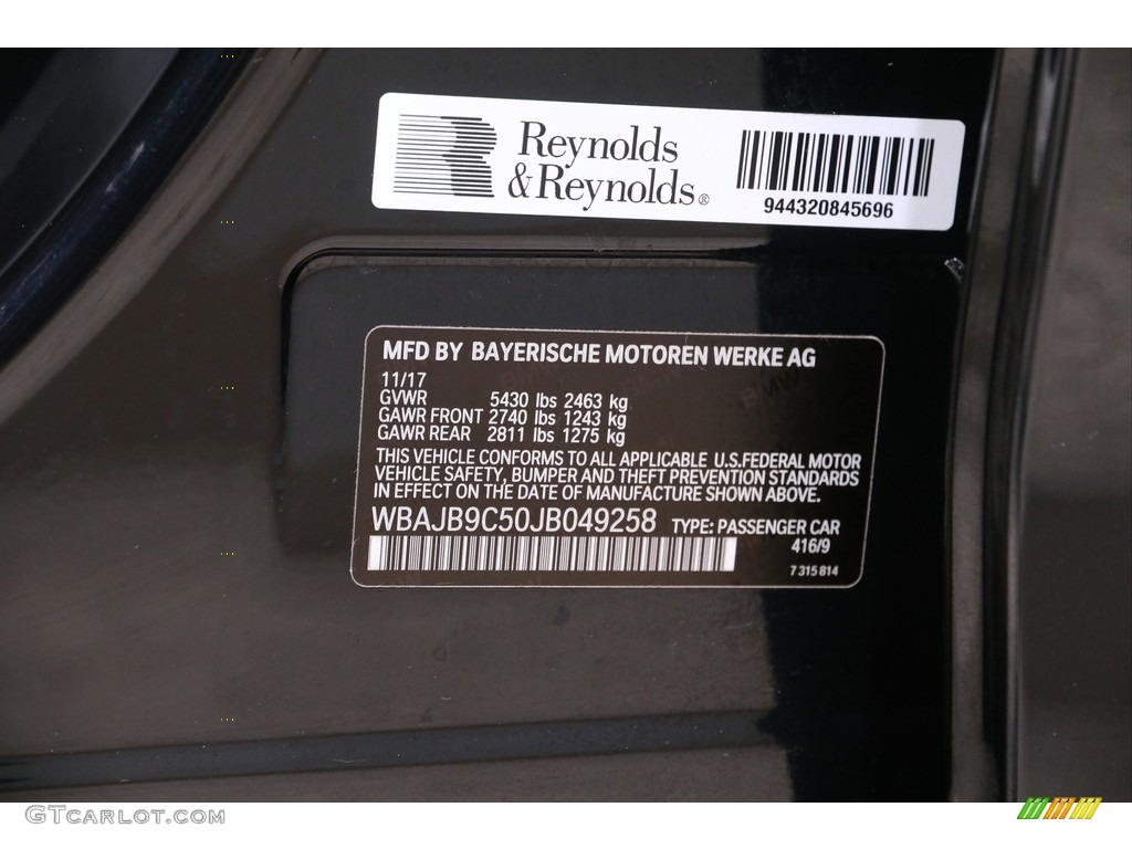 2018 5 Series M550i xDrive Sedan - Carbon Black Metallic / Black photo #33