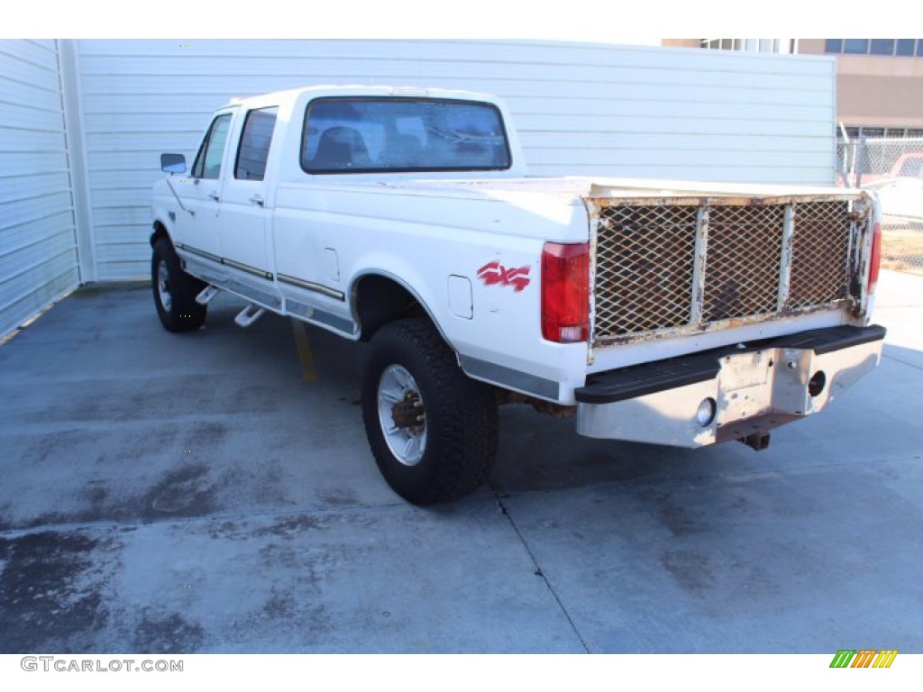 1996 F350 XLT Crew Cab 4x4 - Oxford White / Red photo #6