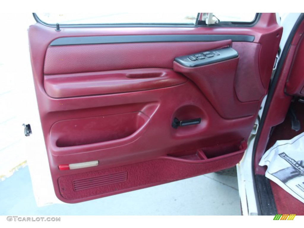 1996 Ford F350 XLT Crew Cab 4x4 Red Door Panel Photo #140781140