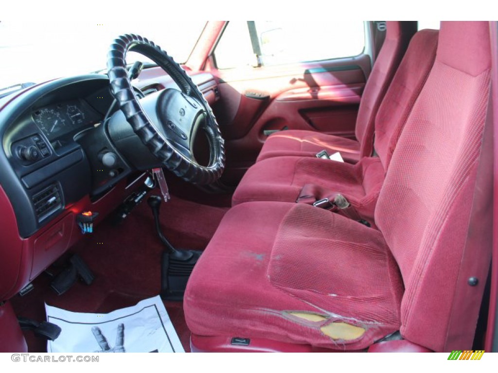 1996 F350 XLT Crew Cab 4x4 - Oxford White / Red photo #11