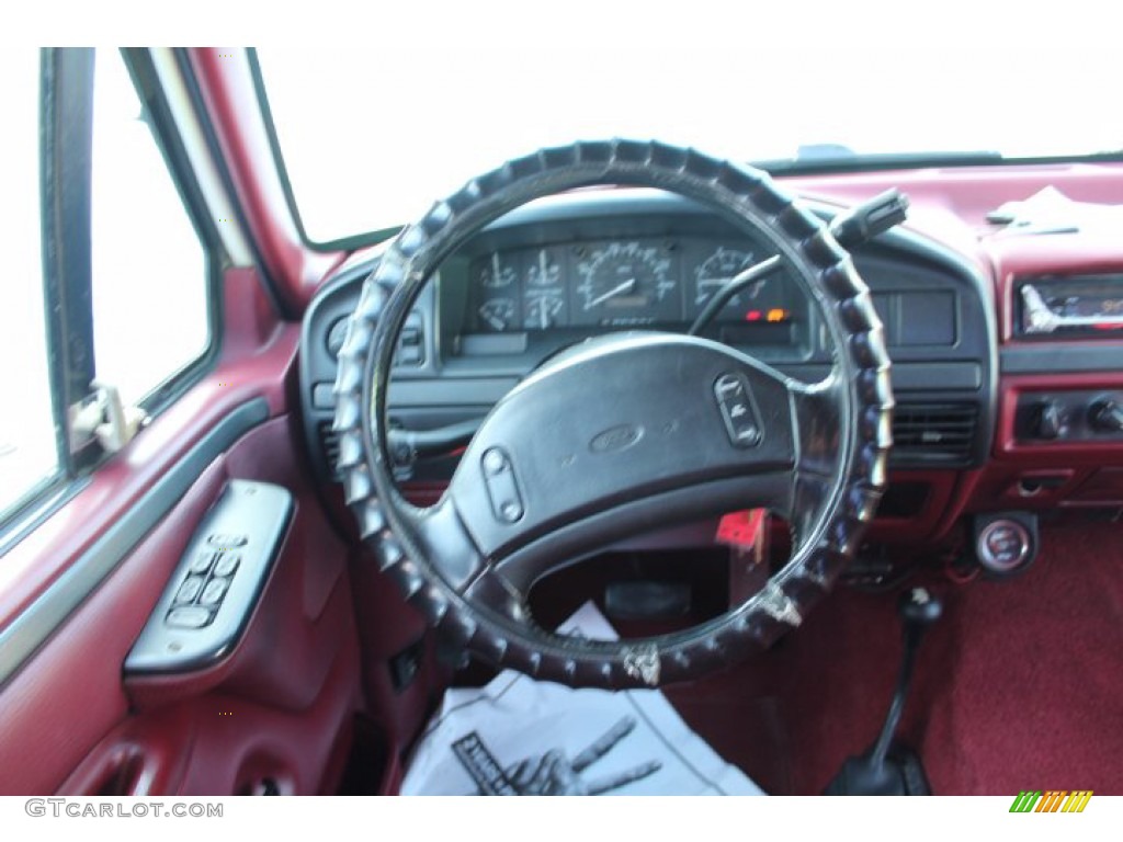 1996 F350 XLT Crew Cab 4x4 - Oxford White / Red photo #17