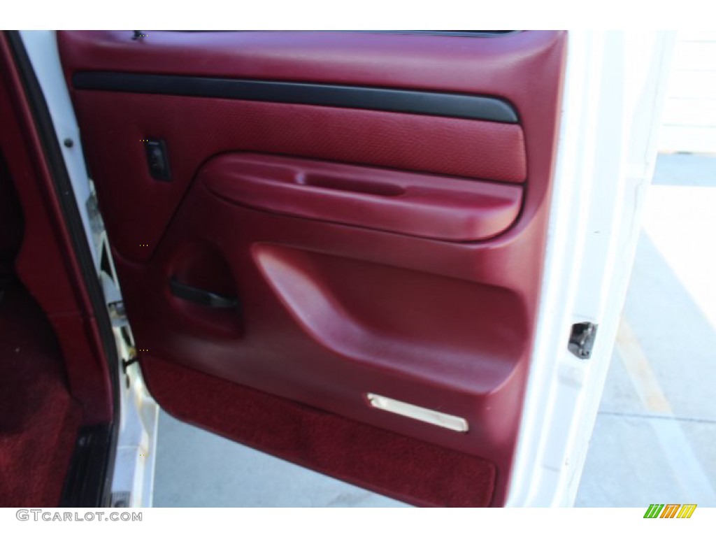 1996 Ford F350 XLT Crew Cab 4x4 Red Door Panel Photo #140781292