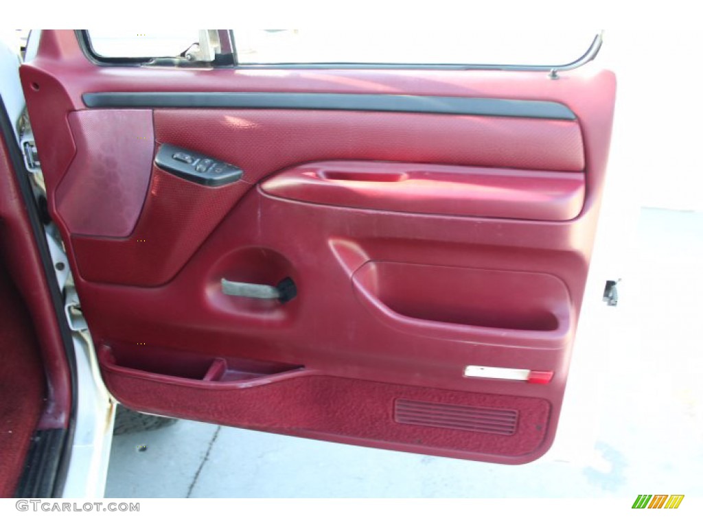 1996 Ford F350 XLT Crew Cab 4x4 Red Door Panel Photo #140781338