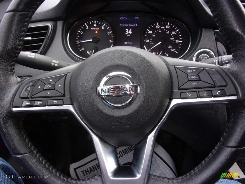 2020 Nissan Rogue SV AWD Charcoal Steering Wheel Photo #140784917
