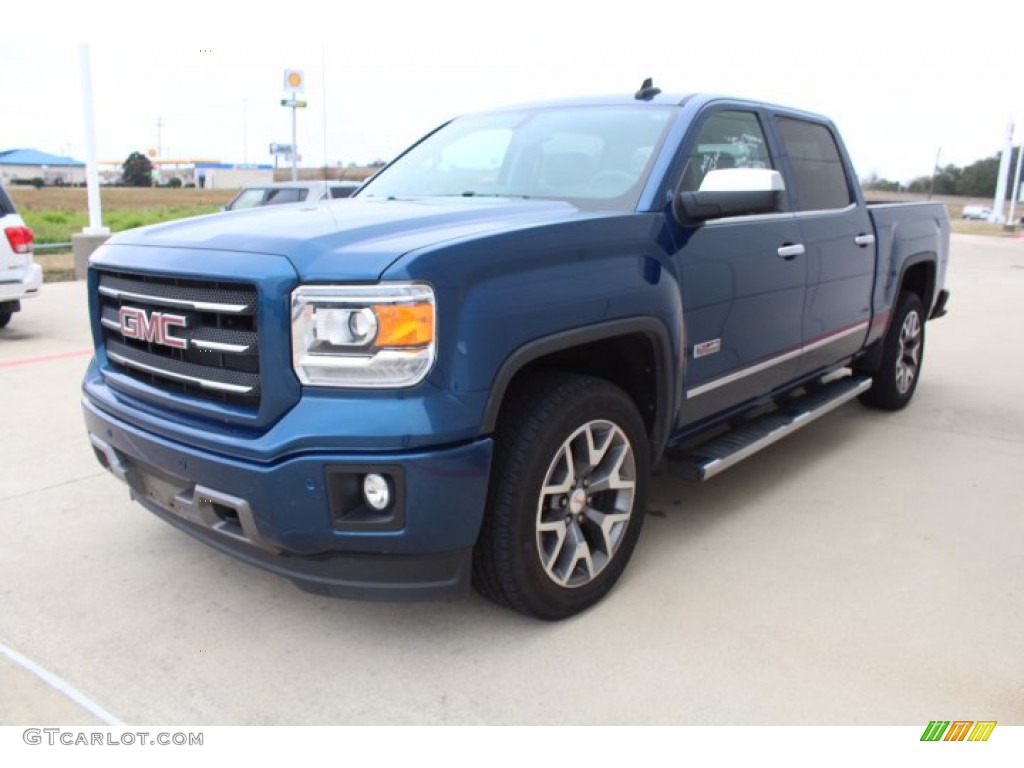Stone Blue Metallic 2015 GMC Sierra 1500 SLT Crew Cab 4x4 Exterior Photo #140785322