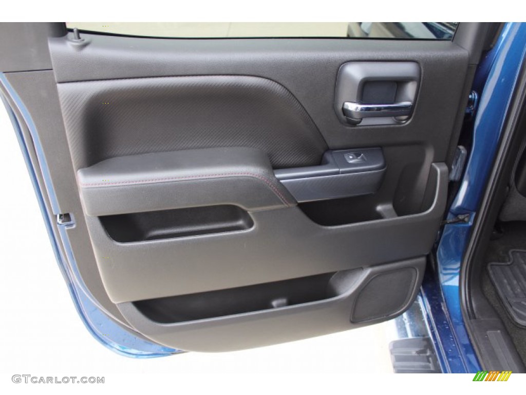 2015 GMC Sierra 1500 SLT Crew Cab 4x4 Jet Black Door Panel Photo #140785553