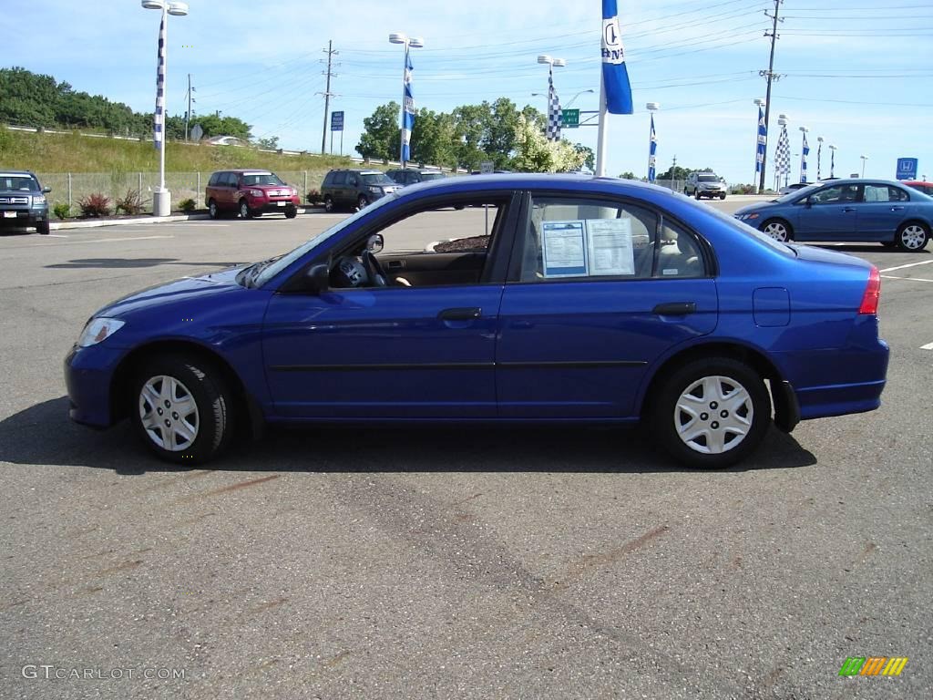 2004 Civic Value Package Sedan - Vivid Blue Pearl / Ivory Beige photo #2