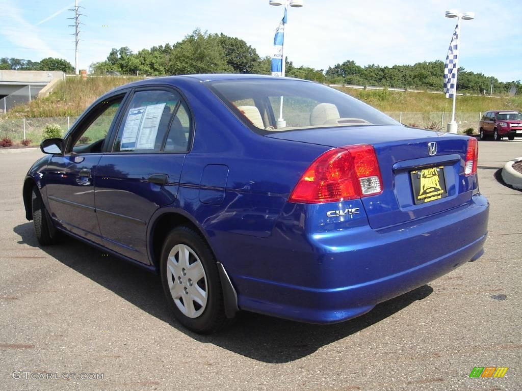 2004 Civic Value Package Sedan - Vivid Blue Pearl / Ivory Beige photo #3