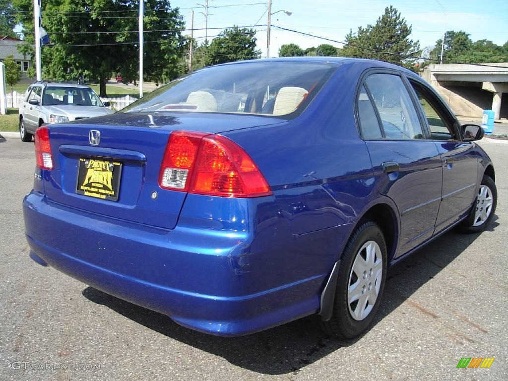 2004 Civic Value Package Sedan - Vivid Blue Pearl / Ivory Beige photo #5