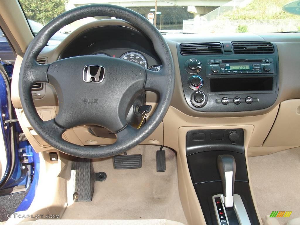 2004 Civic Value Package Sedan - Vivid Blue Pearl / Ivory Beige photo #16