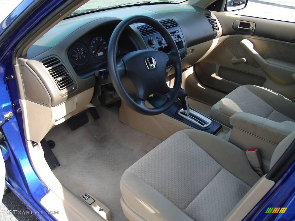 2004 Civic Value Package Sedan - Vivid Blue Pearl / Ivory Beige photo #20