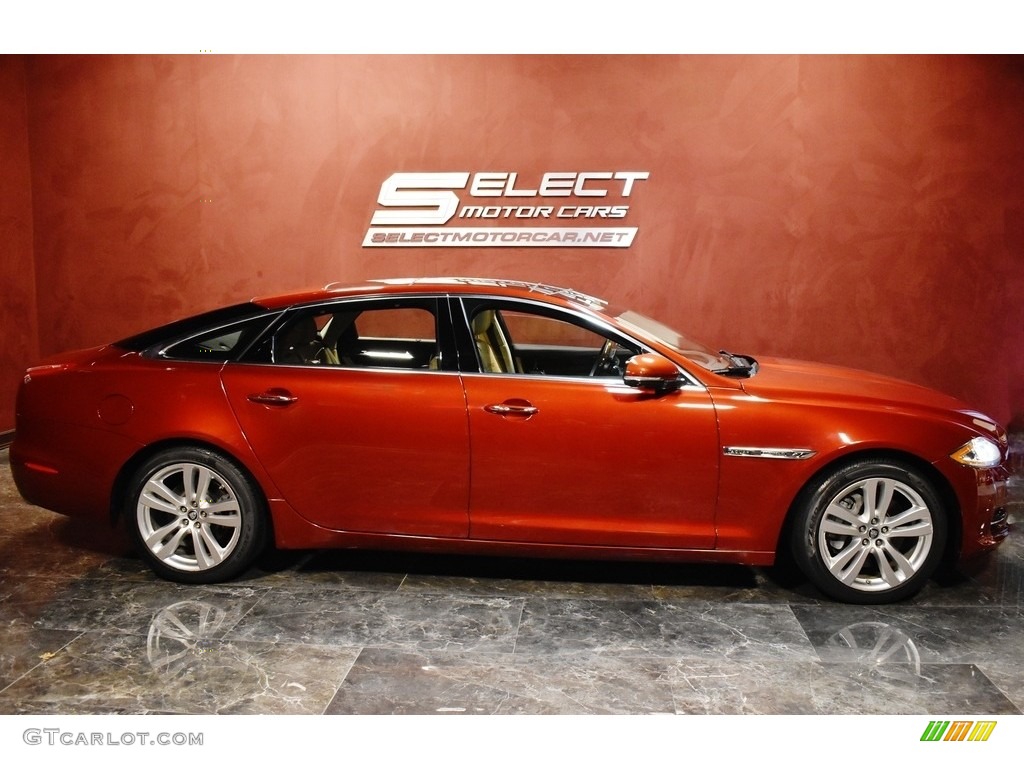 2012 XJ XJL Portfolio - Claret Red Metallic / Cashew/Truffle photo #4