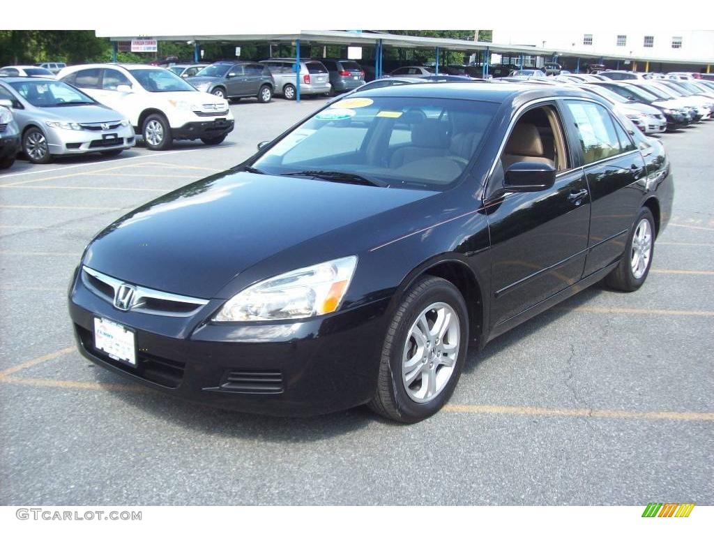 2007 Accord SE Sedan - Nighthawk Black Pearl / Ivory photo #23