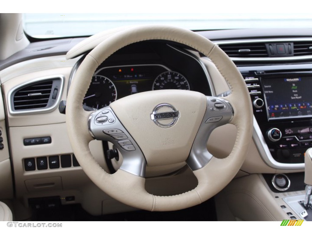 2018 Nissan Murano Platinum Cashmere Steering Wheel Photo #140799575
