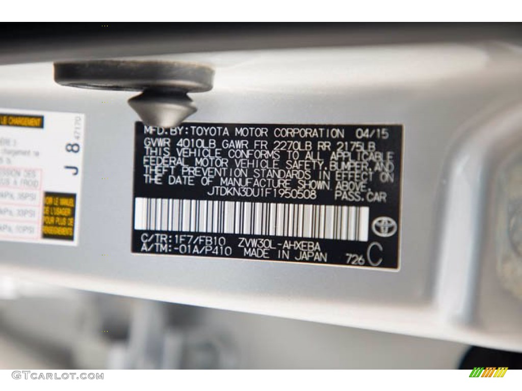2015 Prius Two Hybrid - Classic Silver Metallic / Misty Gray photo #35