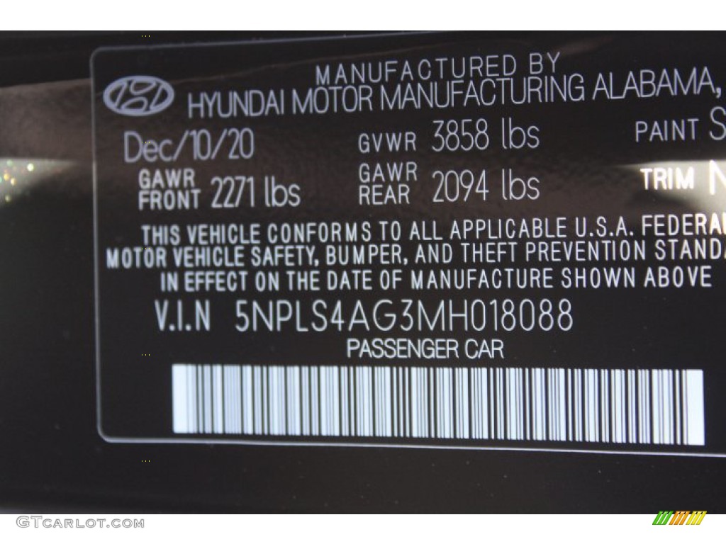 2021 Elantra SEL - Phantom Black / Black photo #24