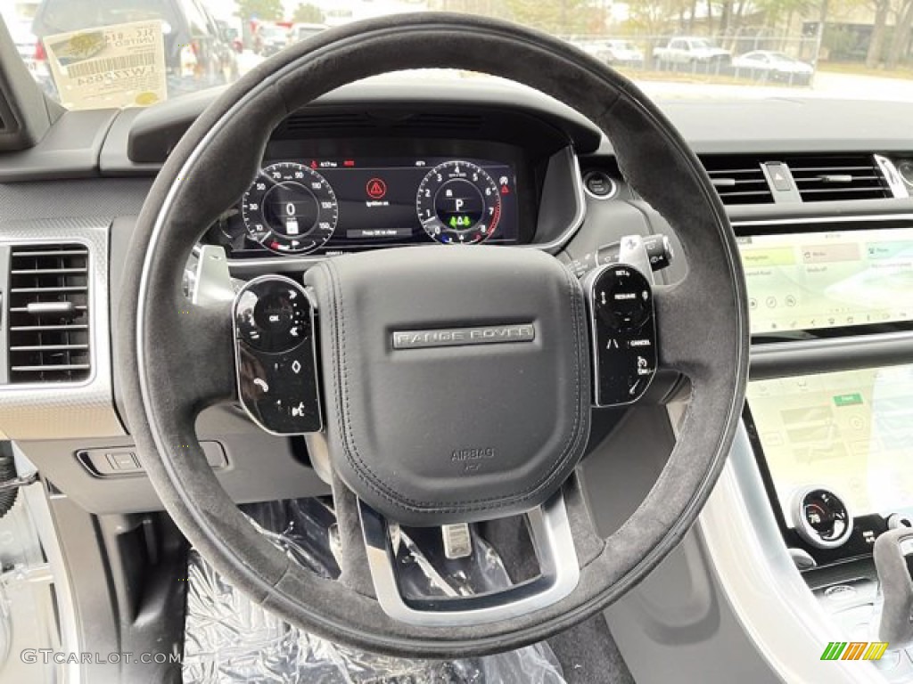 2021 Land Rover Range Rover Sport HST Ebony Steering Wheel Photo #140803781