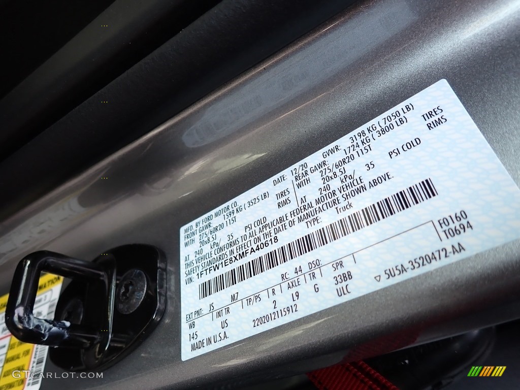 2021 F150 Color Code JS for Iconic Silver Photo #140807621