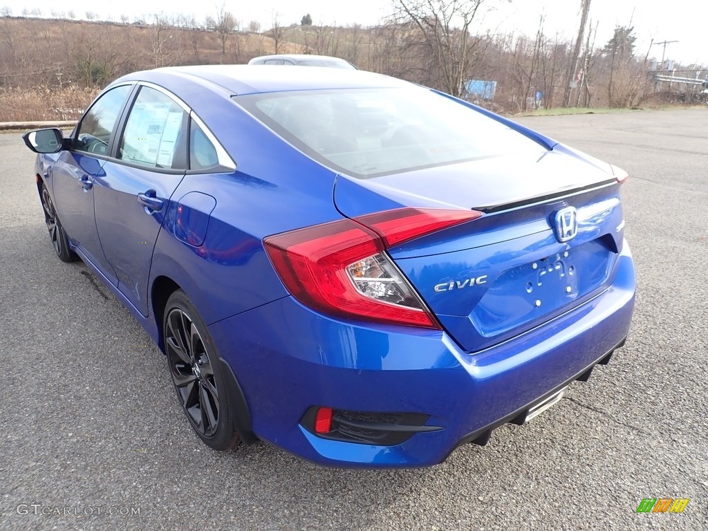 2021 Civic Sport Sedan - Aegean Blue Metallic / Black photo #3