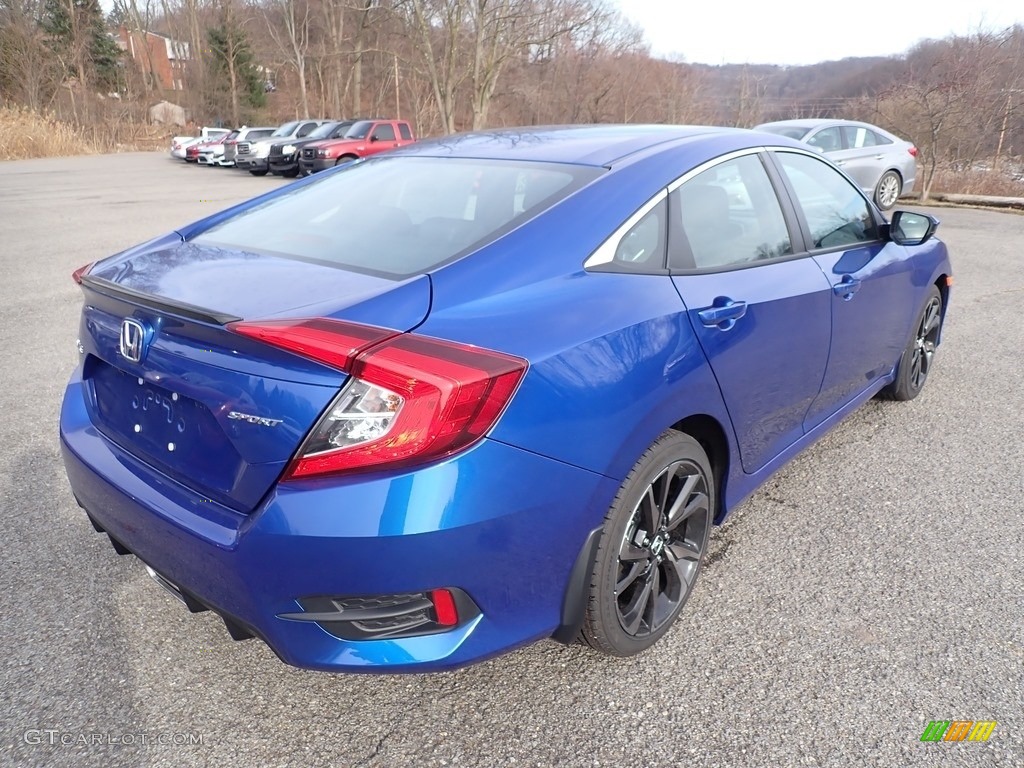 2021 Civic Sport Sedan - Aegean Blue Metallic / Black photo #5