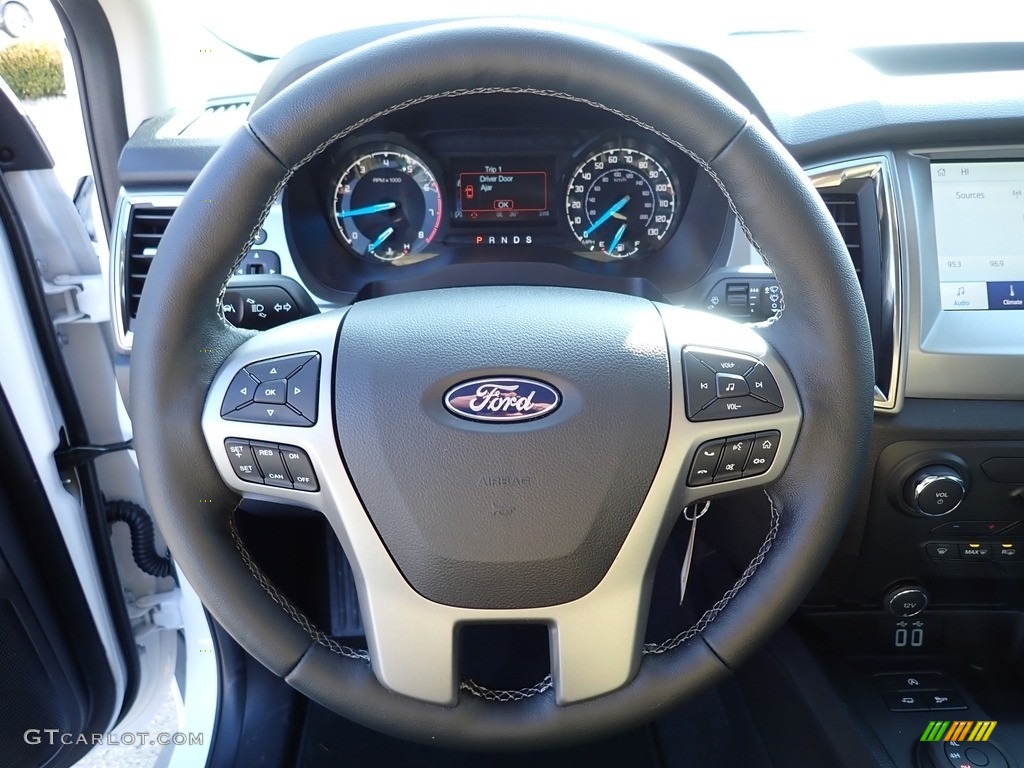 2021 Ford Ranger XLT SuperCrew 4x4 Ebony Steering Wheel Photo #140809079