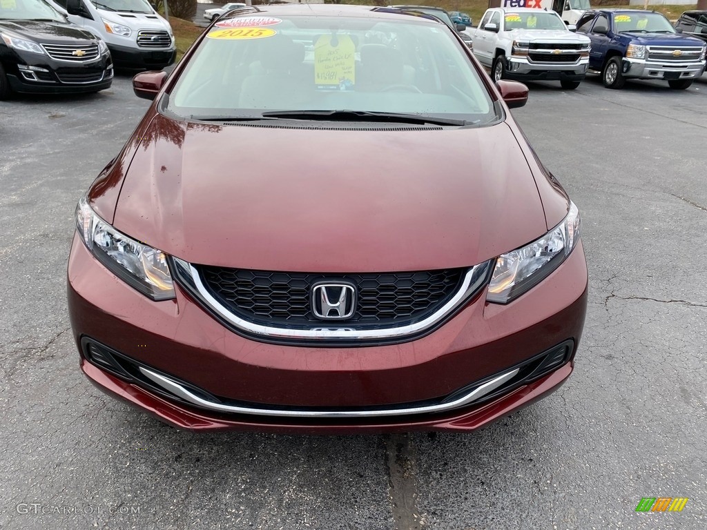 2015 Civic LX Sedan - Crimson Pearl / Black photo #3