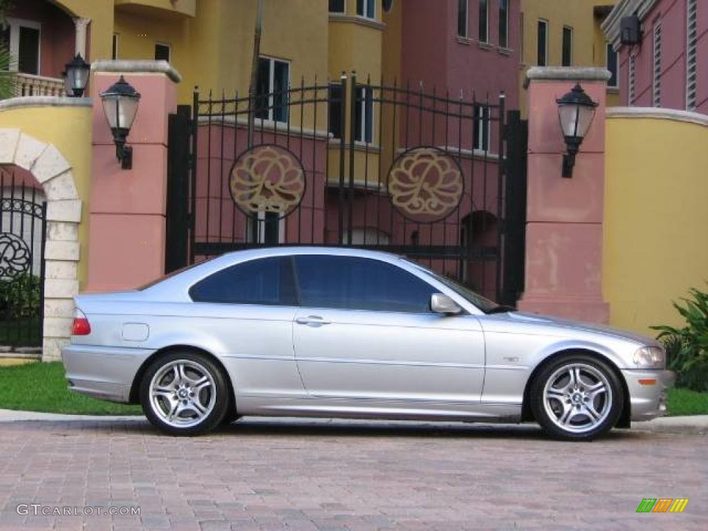 2002 3 Series 330i Coupe - Titanium Silver Metallic / Grey photo #9