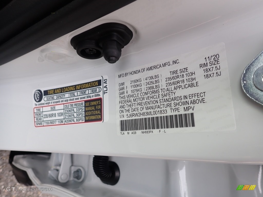 2021 CR-V EX-L AWD - Platinum White Pearl / Ivory photo #10