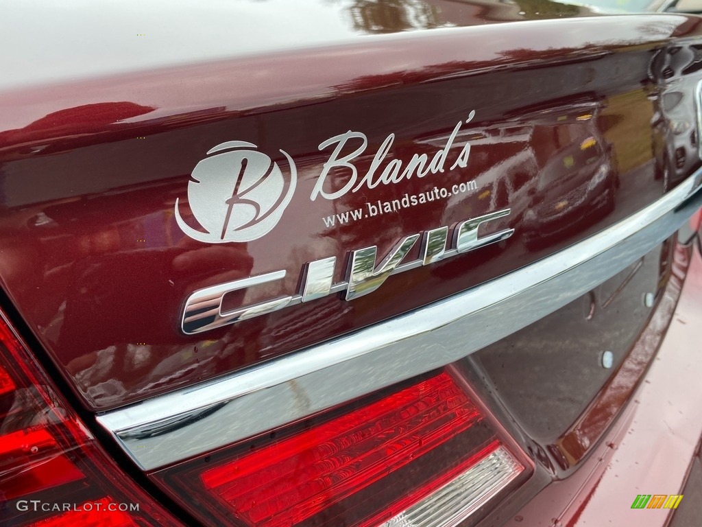 2015 Civic LX Sedan - Crimson Pearl / Black photo #34