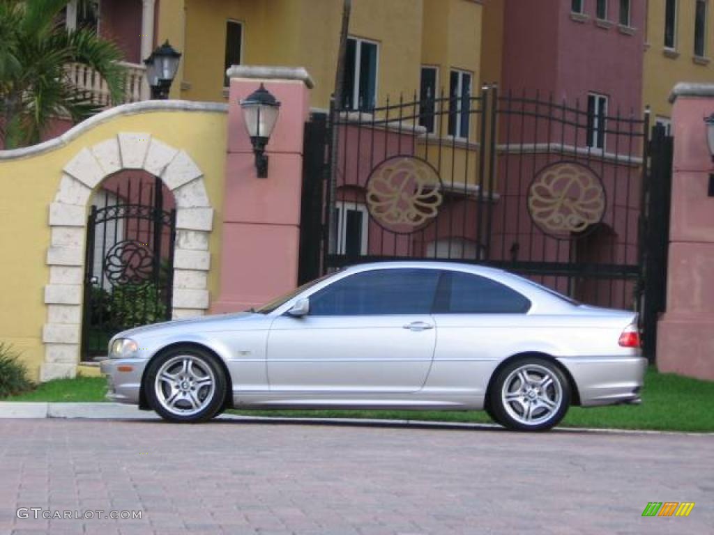 2002 3 Series 330i Coupe - Titanium Silver Metallic / Grey photo #13