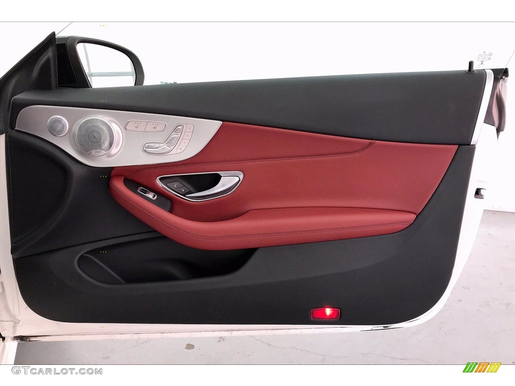 2018 Mercedes-Benz C 300 Coupe Cranberry Red/Black Door Panel Photo #140812496