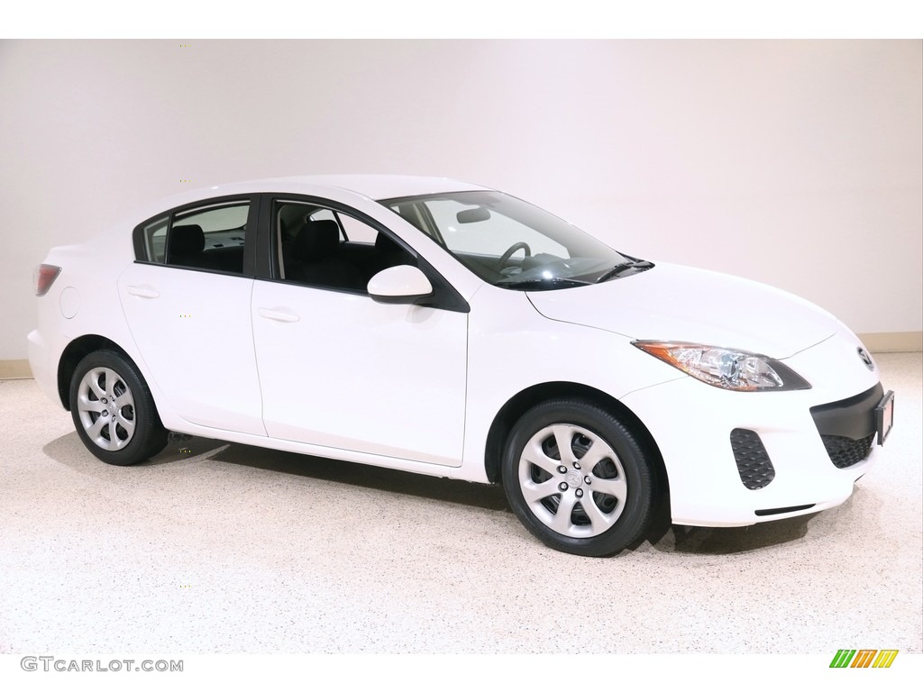 2013 MAZDA3 i Sport 4 Door - Crystal White Pearl Mica / Black photo #1