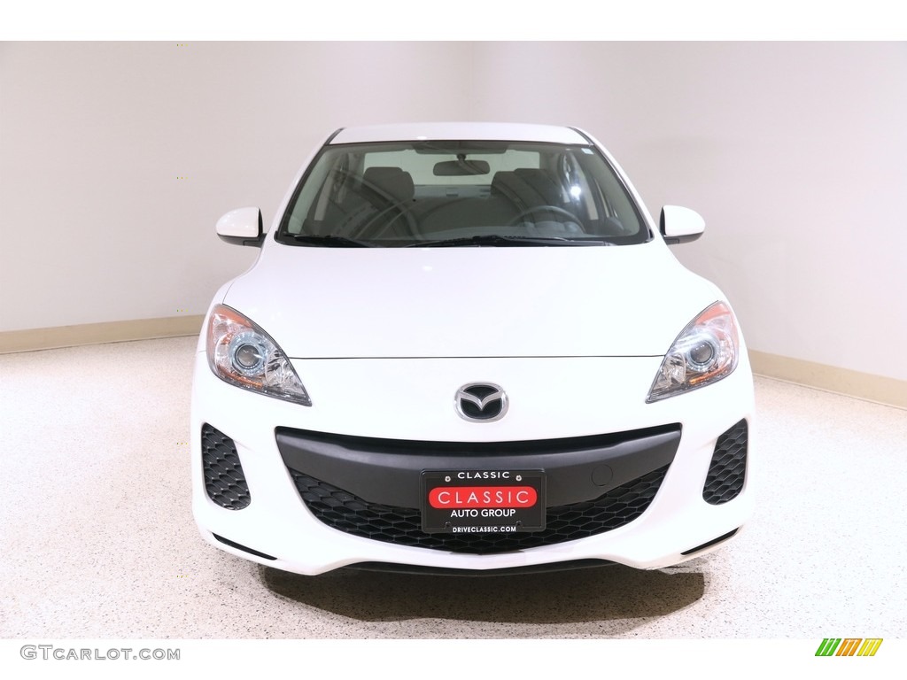 2013 MAZDA3 i Sport 4 Door - Crystal White Pearl Mica / Black photo #2