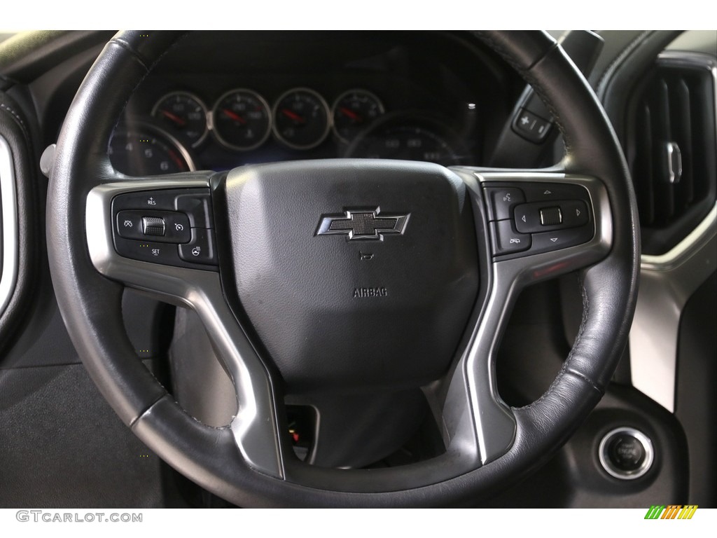 2020 Chevrolet Silverado 1500 LT Z71 Crew Cab 4x4 Jet Black Steering Wheel Photo #140815163