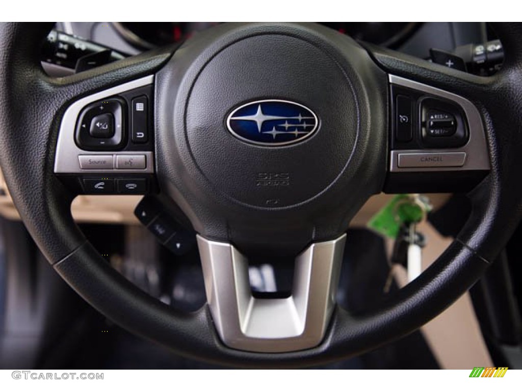 2015 Subaru Outback 2.5i Warm Ivory Steering Wheel Photo #140819693