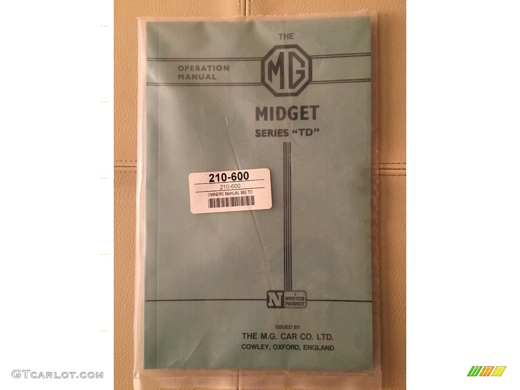 1953 MG TD Roadster Books/Manuals Photo #140822962