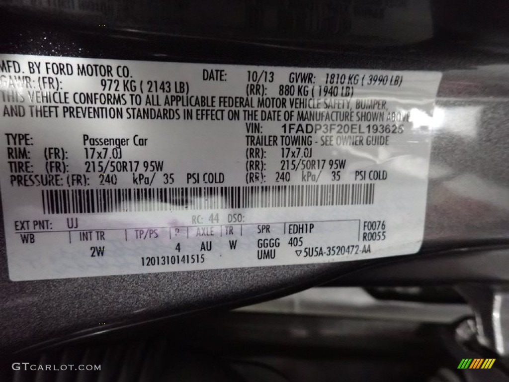 2014 Focus SE Sedan - Sterling Gray / Charcoal Black photo #40