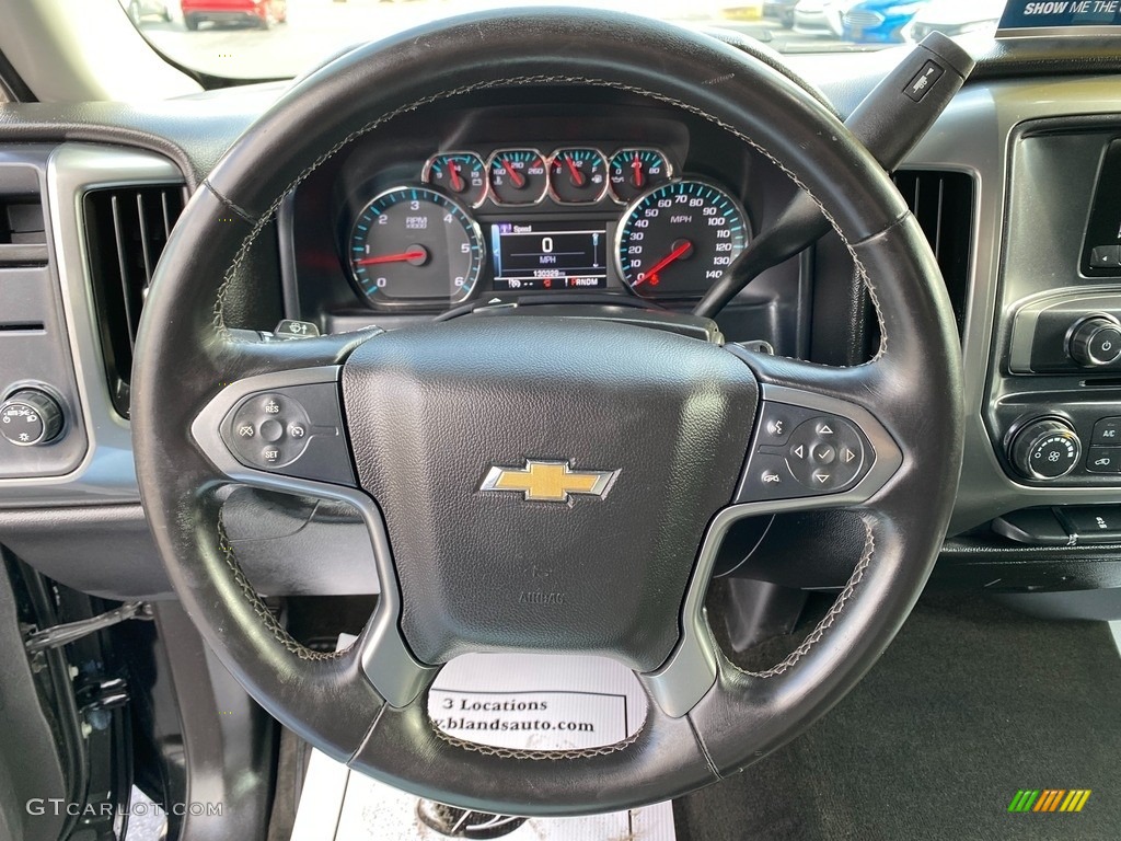 2015 Chevrolet Silverado 1500 LT Double Cab Jet Black Steering Wheel Photo #140826022
