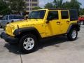 2008 Detonator Yellow Jeep Wrangler Unlimited Rubicon 4x4  photo #1