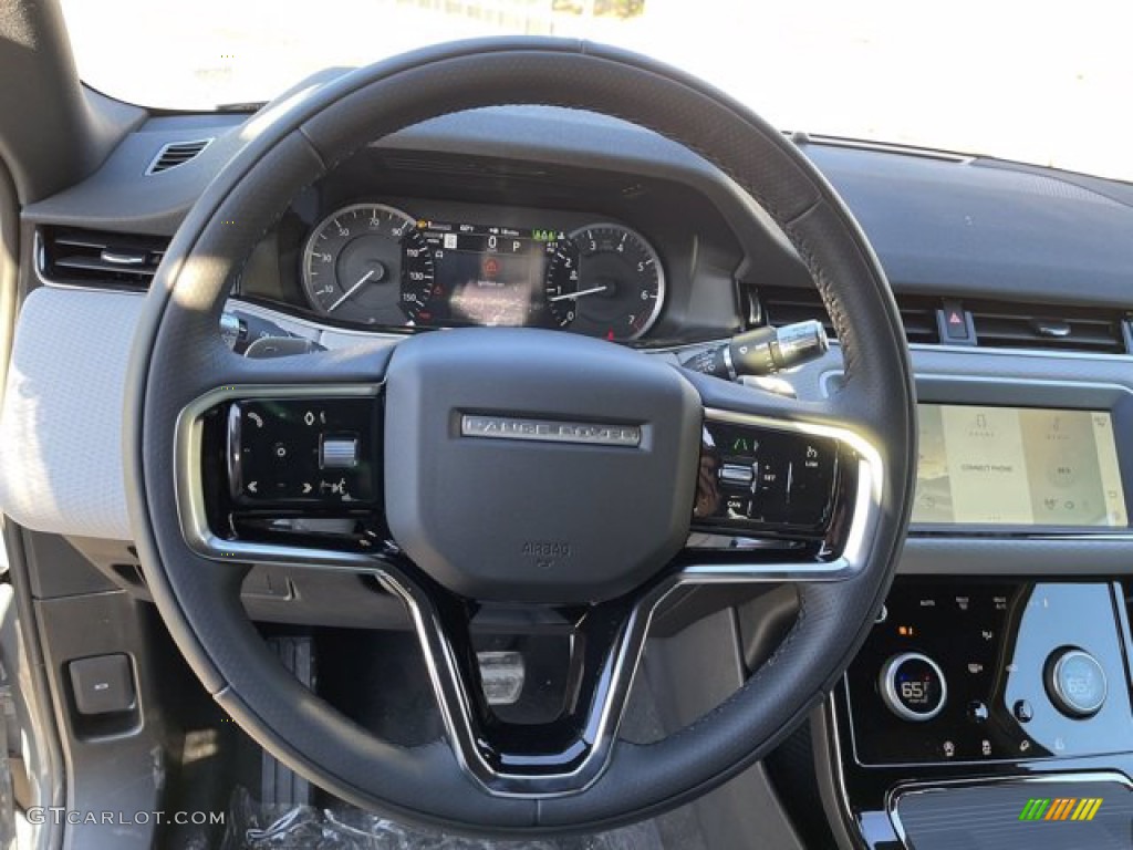2021 Land Rover Range Rover Evoque S R-Dynamic Cloud/Ebony Steering Wheel Photo #140830121