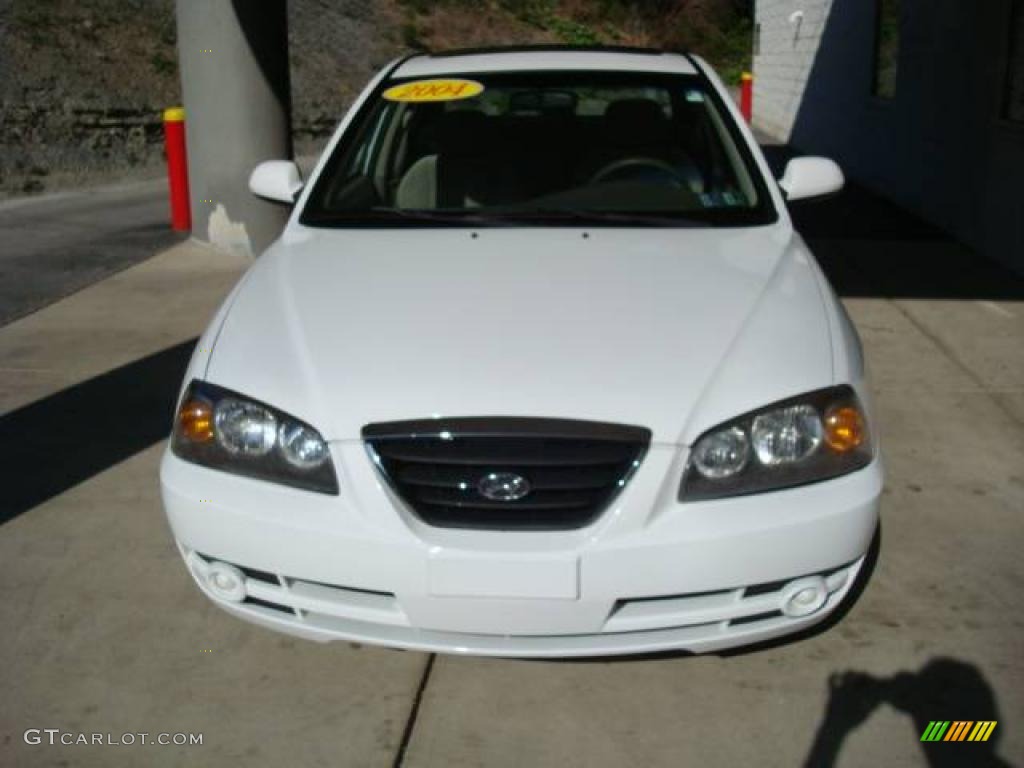 2004 Elantra GLS Sedan - Nordic White / Gray photo #6