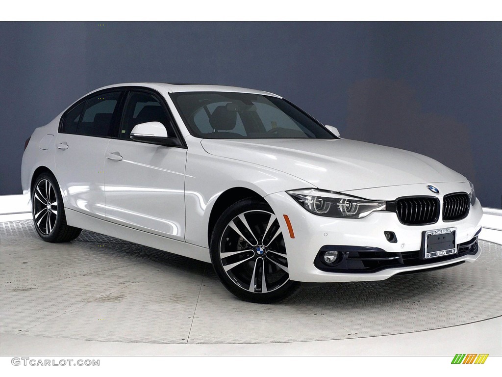 2018 3 Series 330i Sedan - Mineral White Metallic / Black photo #1