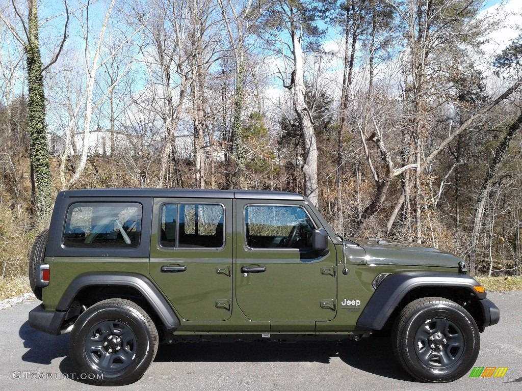 Sarge Green 2021 Jeep Wrangler Unlimited Sport 4x4 Exterior Photo #140844217