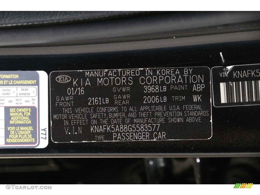 2016 Forte5 Color Code ABP for Aurora Black Photo #140844763